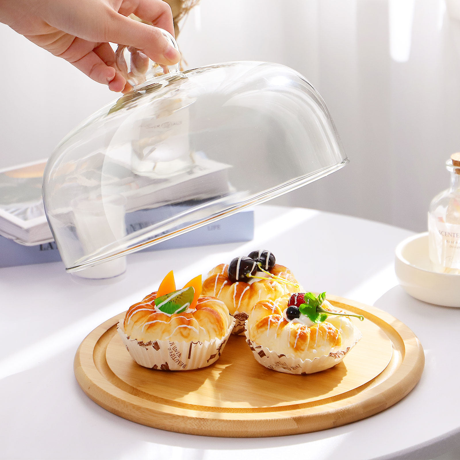 1Set Cake Glass Dome Cover Pre - Plastic Dome Clear 评论和价格